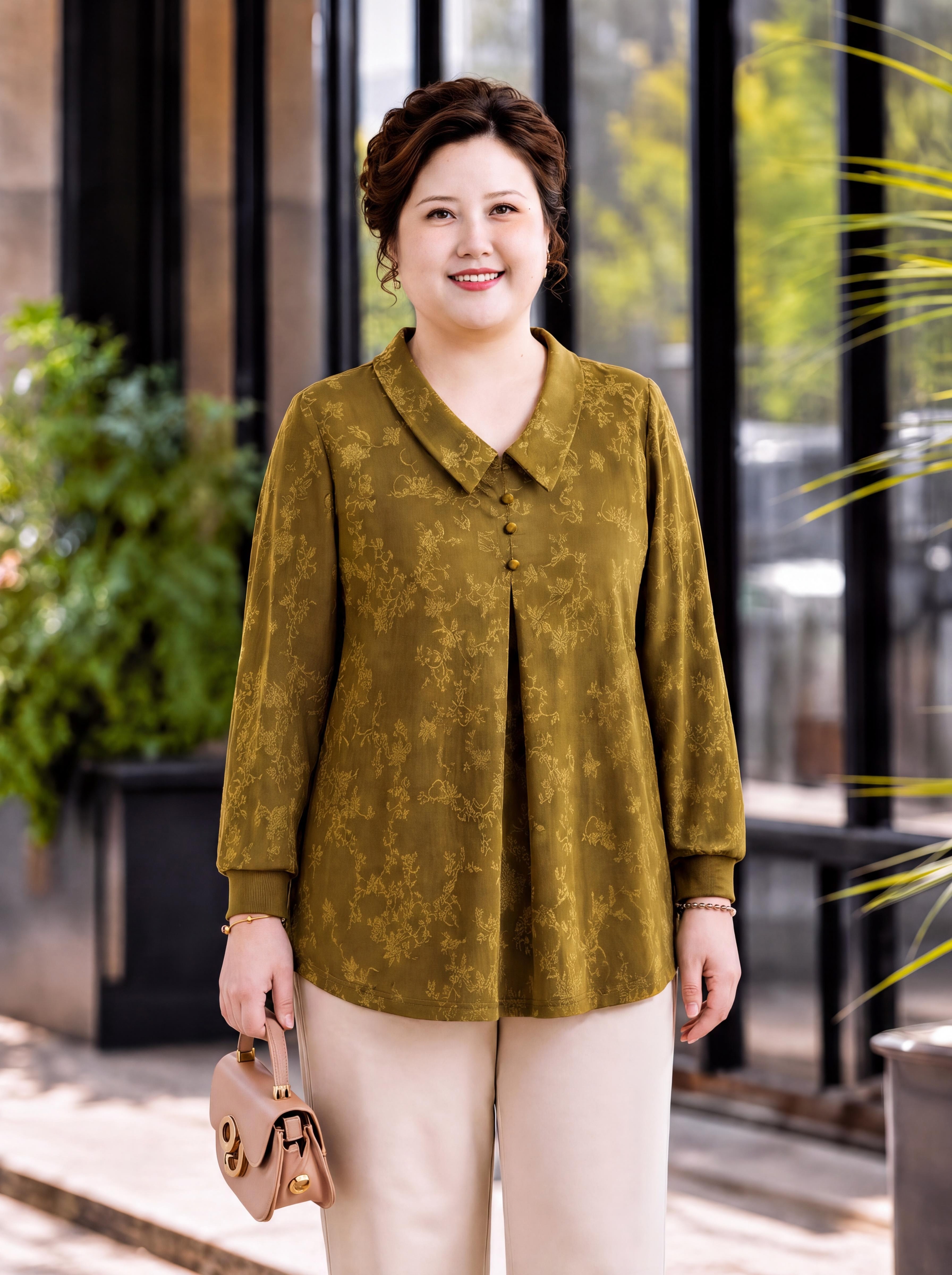 Elegant Long-sleeve Top 8630