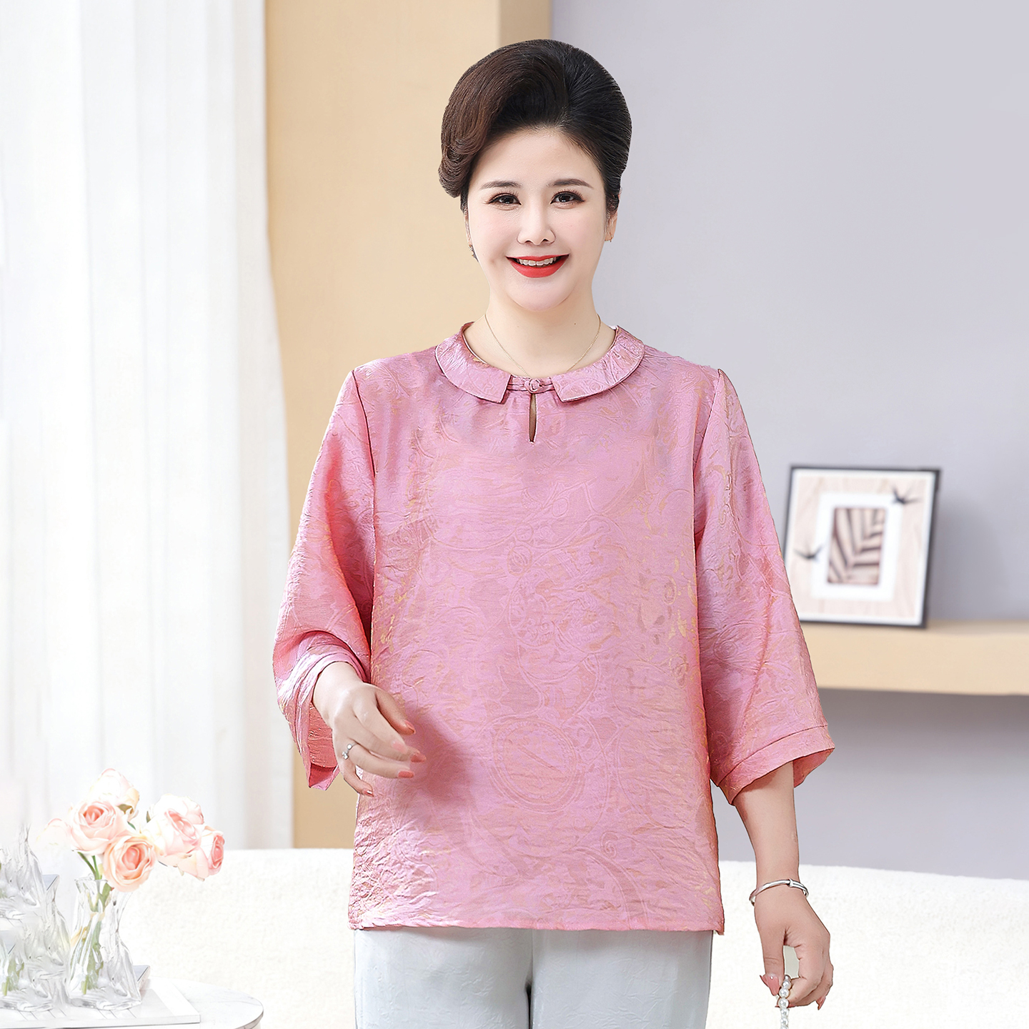 Elegant Short-sleeve Top 8601