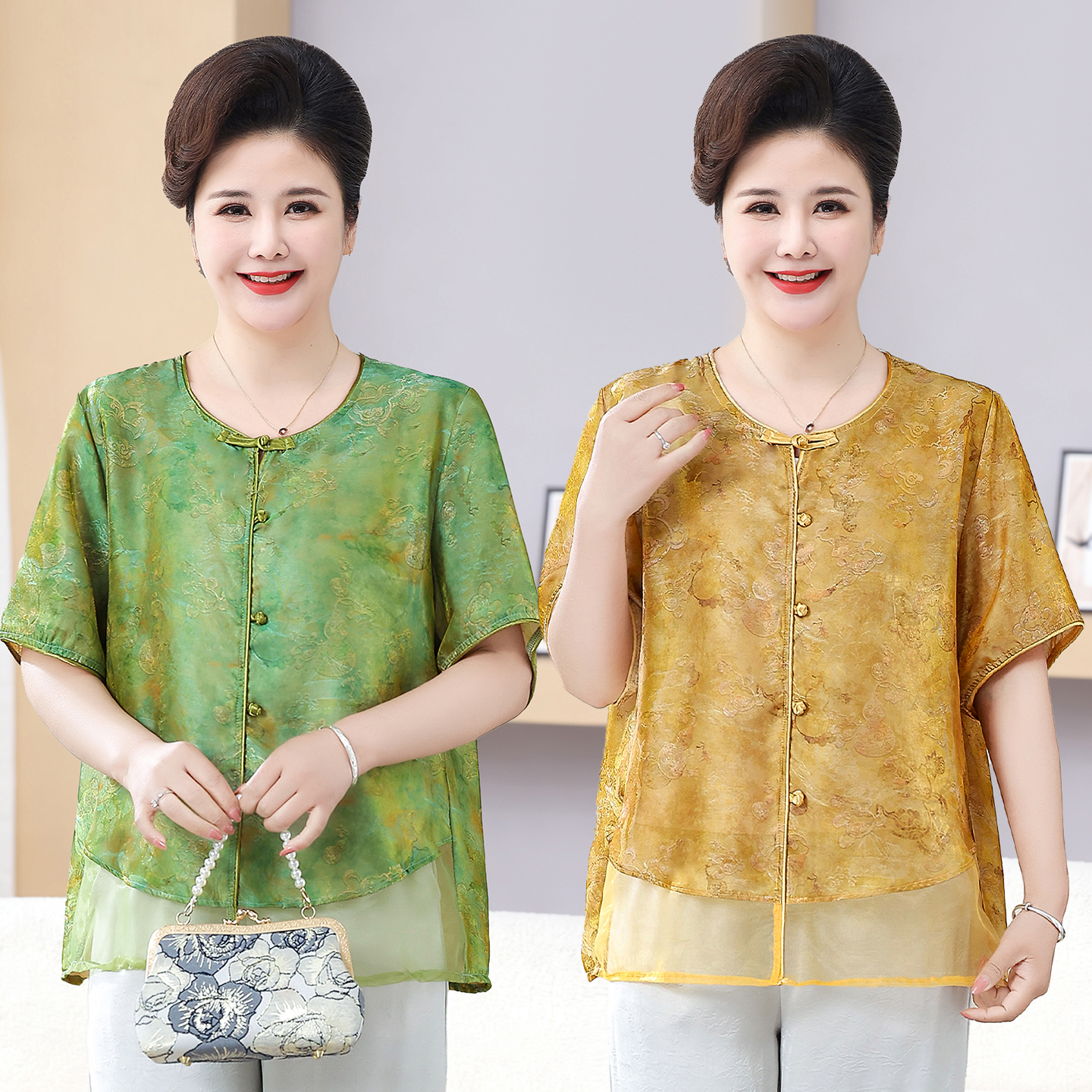 Modern Chinese Short-sleeve Top 8603