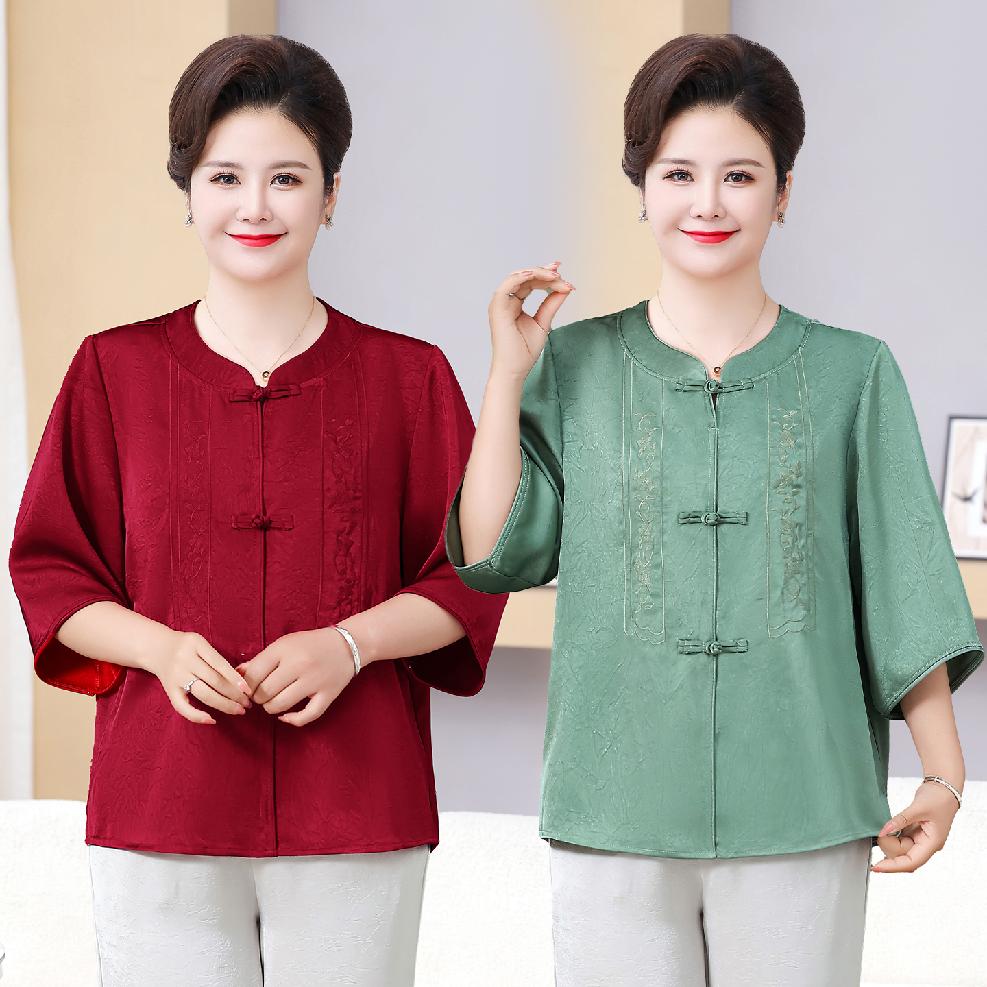 Modern Chinese Short-sleeve Top 8607