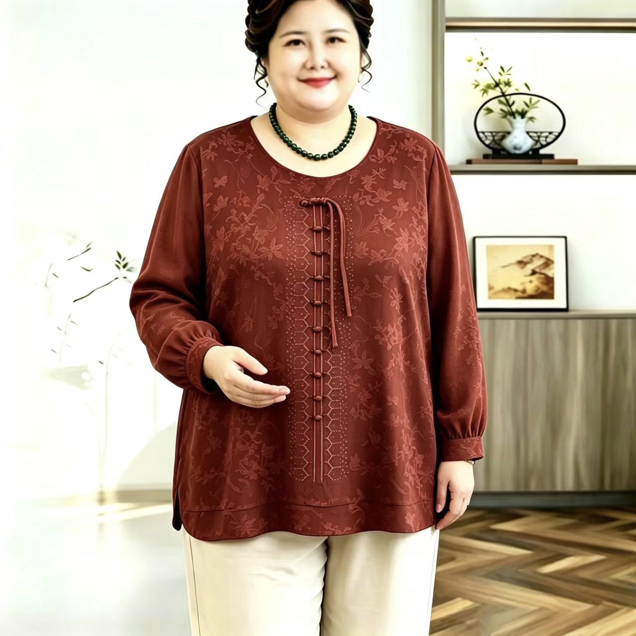 Modern Chinese Long-sleeve Top 8627